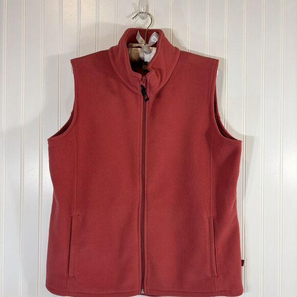 Woolrich Jackets & Blazers - Woolrich Womens Fleece Vest Size L Soft Ruby Coral Full Zip Cozy Warm Classic